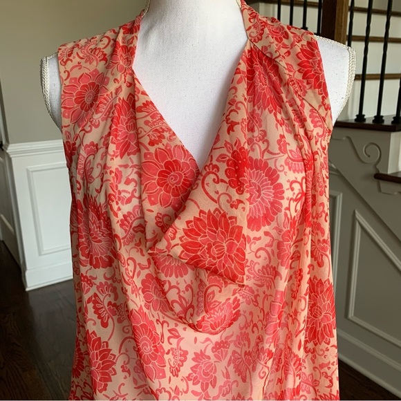 Cabi Vita Sleeveless Pink Tan Sheer Top Size Medium - Picture 6 of 10